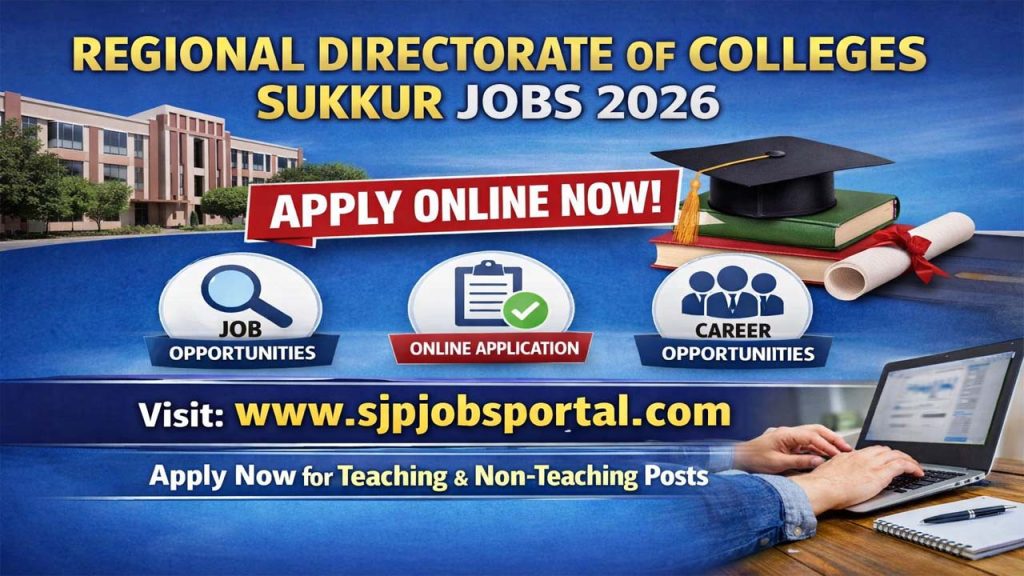 Regional Directorate of Colleges Sukkur Jobs 2026 – Apply Online
