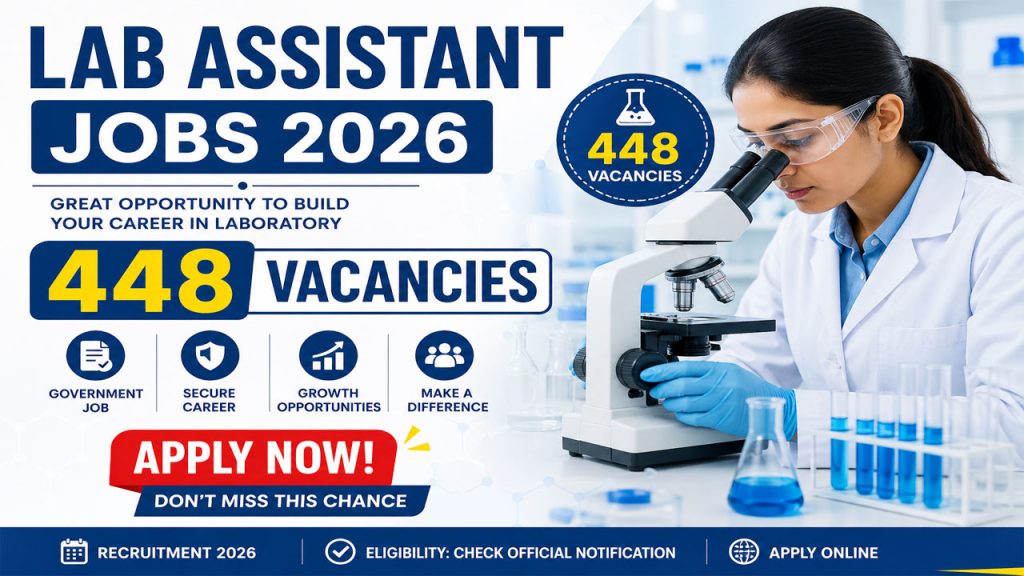 Lab Assistant Jobs 2026 ,448 Vacancies Apply Now