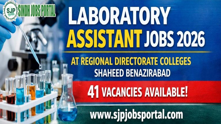 Laboratory Assistant Jobs 2026 - Regional Directorate Colleges Shaheed Benazirabad