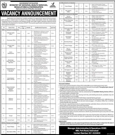 Ministry of National Health Services Jobs 2026 – Apply Now