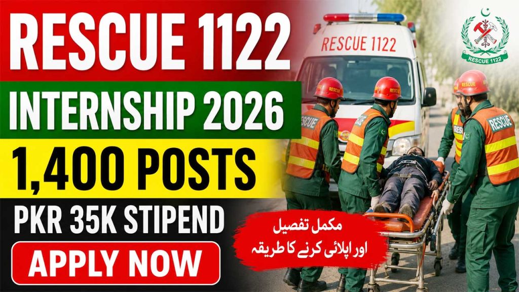 Rescue 1122 Internship 2026 1,400 Posts, PKR 35k Stipend – Apply Now